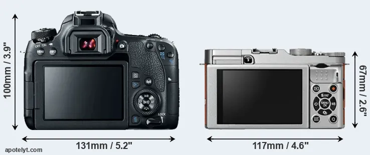 Comparison 77D or X-A2 rear