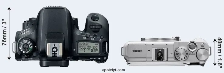 Compare 77D versus X-A5 top