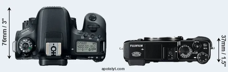Compare 77D versus X-E2 top