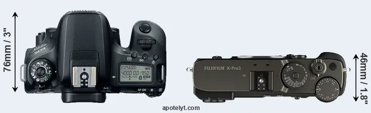 Compare 77D versus X-Pro3 top