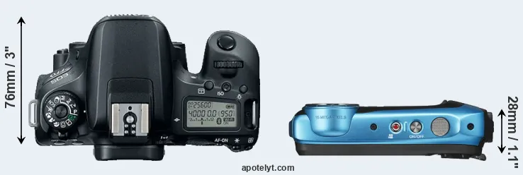 Compare 77D versus XP140 top