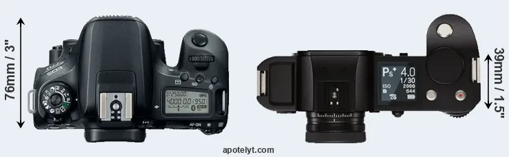 Compare 77D versus Leica SL top