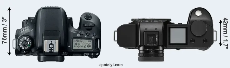 Compare 77D versus Leica SL2 top