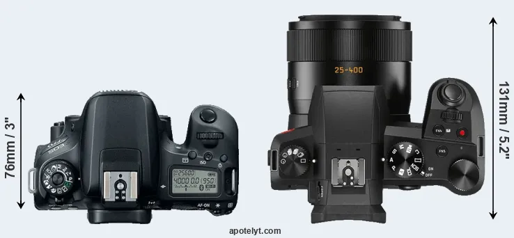 Compare 77D versus V-LUX 5 top