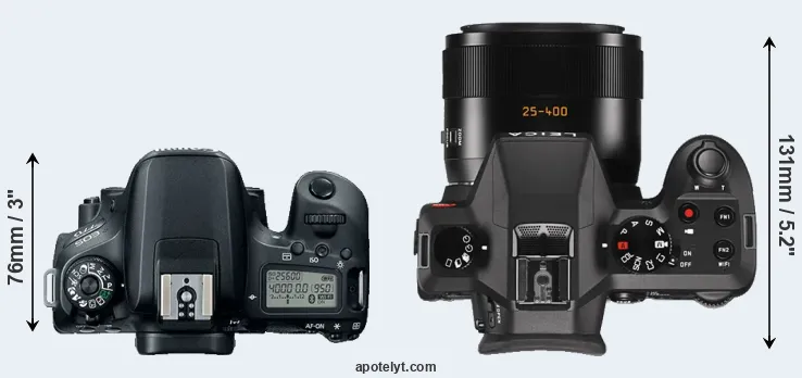 Compare 77D versus V-LUX Typ 114 top