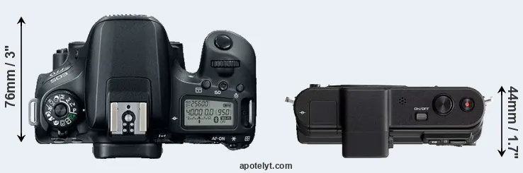 Compare 77D versus V1 top