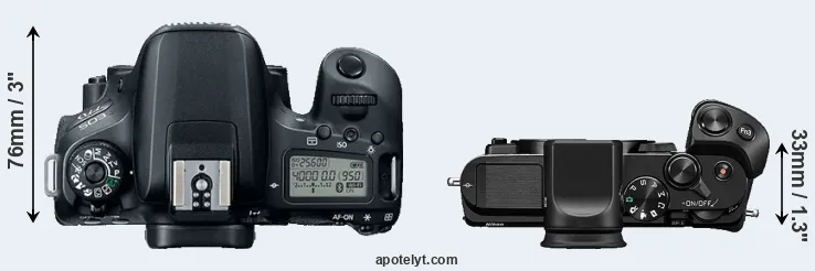 Compare 77D versus V3 top