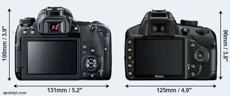 Comparison 77D or D3200 rear