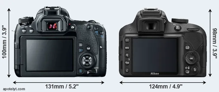 Comparison 77D or D3300 rear