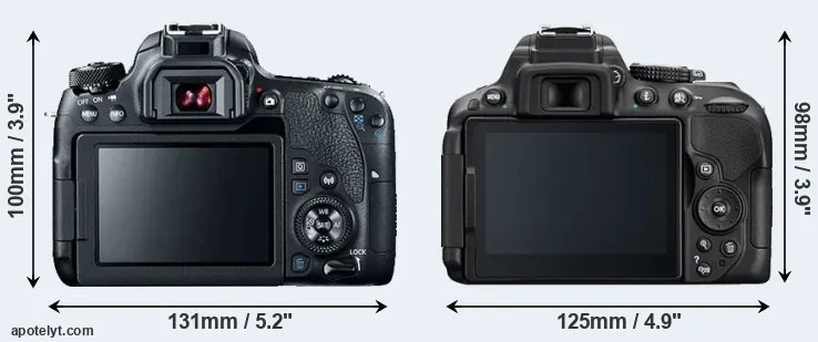 Comparison 77D or D5300 rear