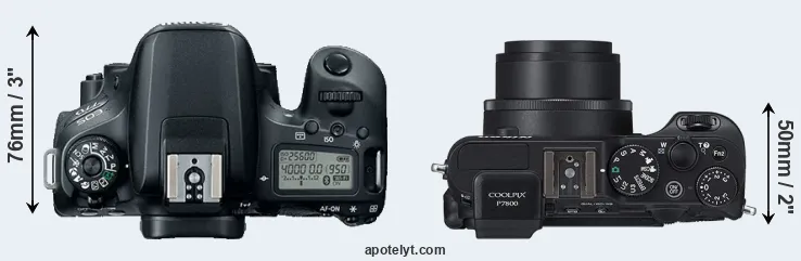 Compare 77D versus P7800 top