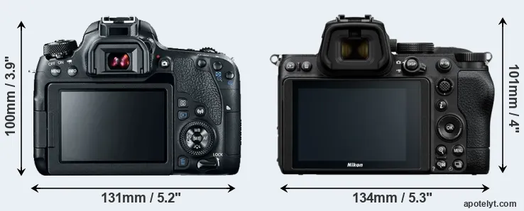 Comparison 77D or Z5 rear