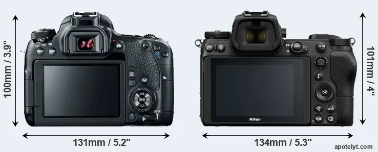 Comparison 77D or Z6 rear
