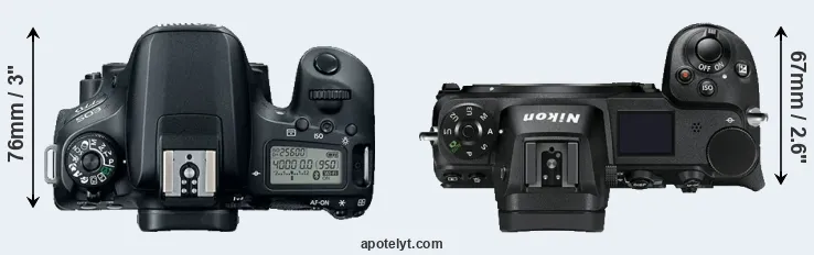 Compare 77D versus Z7 top