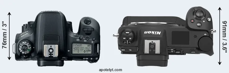 Compare 77D versus Z9 top