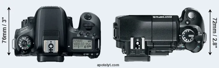 Compare 77D versus E-330 top