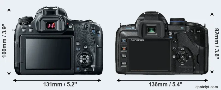 Comparison 77D or E-520 rear