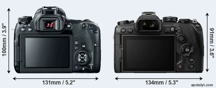 Comparison 77D or E-M1 III rear