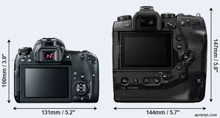 Comparison 77D or E-M1X rear