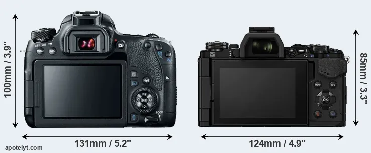 Comparison 77D or E-M5 II rear
