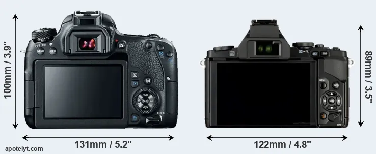 Comparison 77D or E-M5 rear