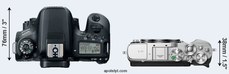Compare 77D versus E-P7 top