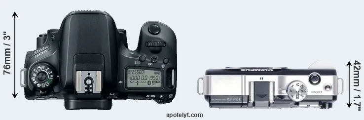 Compare 77D versus E-PL1 top