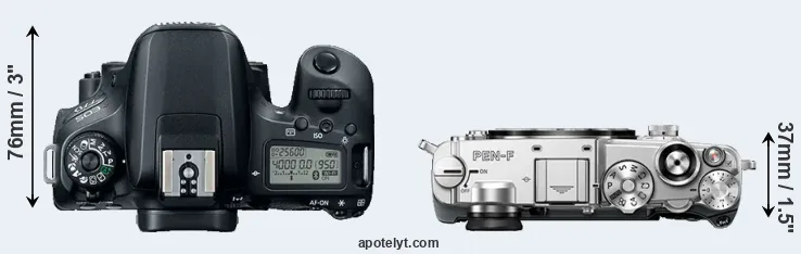 Compare 77D versus PEN-F top