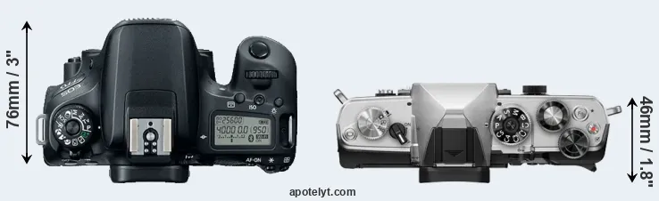 Compare 77D versus OM-3 top
