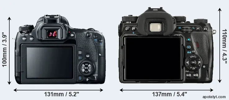 Comparison 77D or K-1 rear