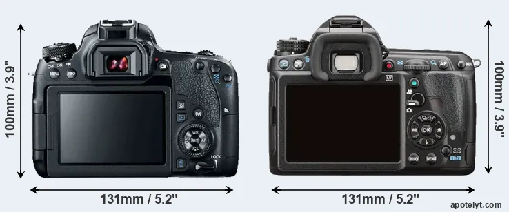 Comparison 77D or K-3 II rear