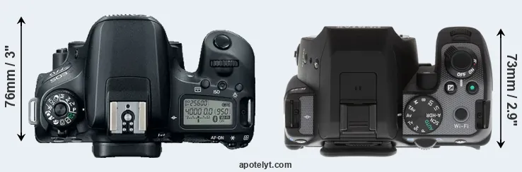 Compare 77D versus K-S2 top