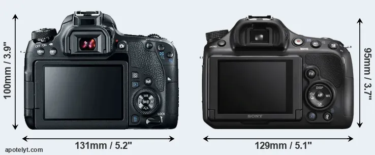 Comparison 77D or A58 rear