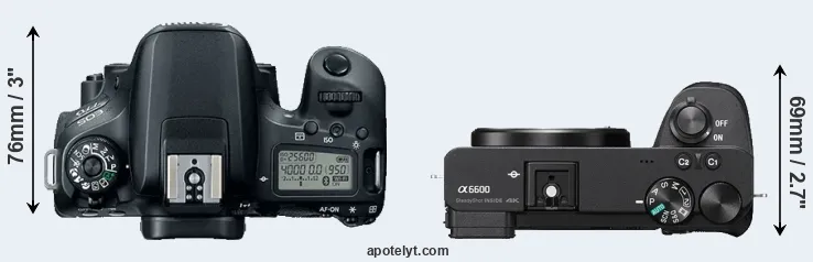 Compare 77D versus A6600 top
