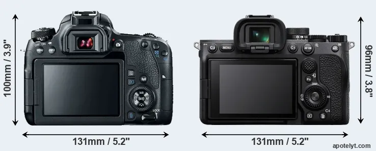 Comparison 77D or A7 IV rear