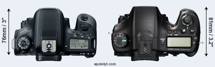 Compare 77D versus A77 top