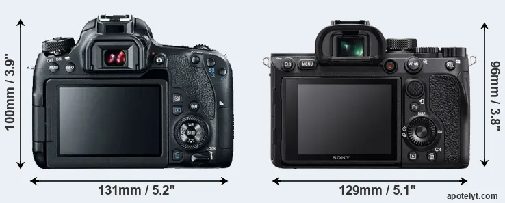 Comparison 77D or A7R IV rear