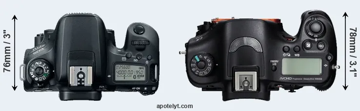 Compare 77D versus A99 top