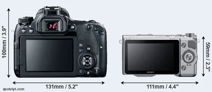 Comparison 77D or NEX-5T rear
