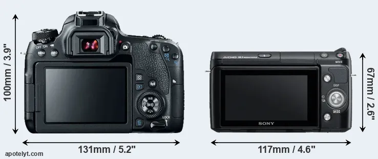 Comparison 77D or NEX-F3 rear