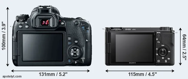 Comparison 77D or ZV-E10 rear