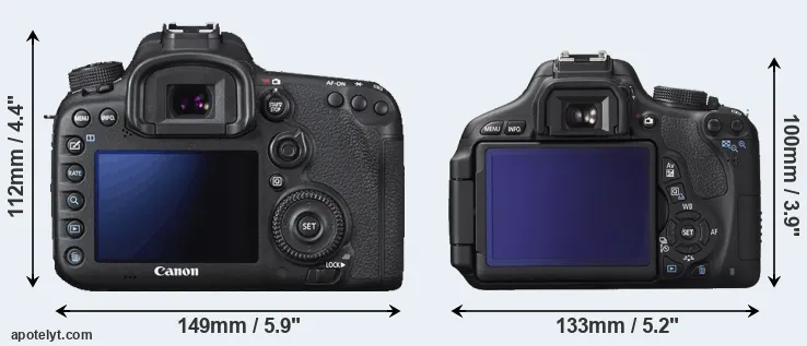 Comparison 7D Mark II or T3i rear