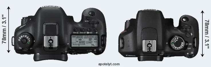Compare 7D Mark II versus T5 top