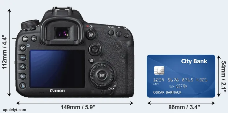 7D Mark II and credit card rear side