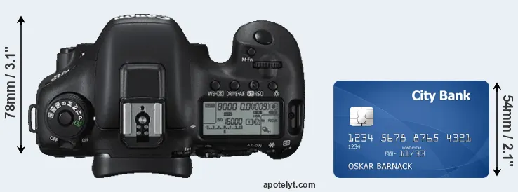 7D Mark II versus credit card top view