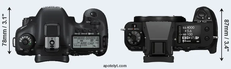 Compare 7D Mark II versus GFX 50S II top