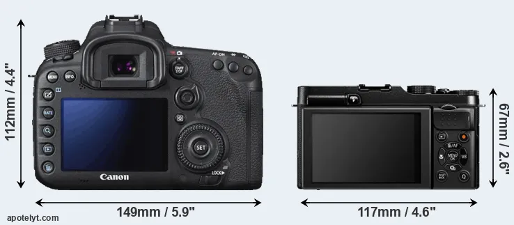 Comparison 7D Mark II or X-A1 rear