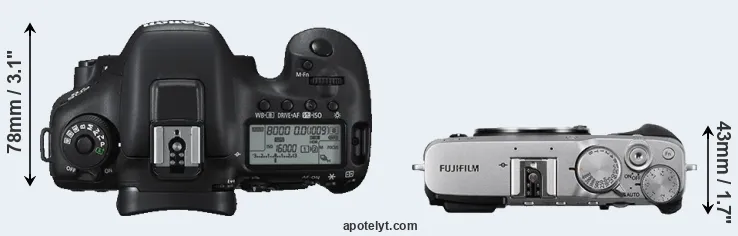 Compare 7D Mark II versus X-E3 top