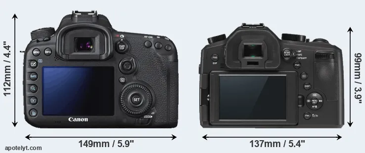 Comparison 7D Mark II or V-LUX Typ 114 rear