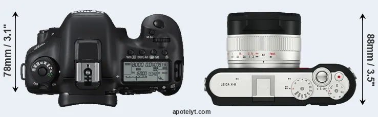 Compare 7D Mark II versus X-U Typ 113 top